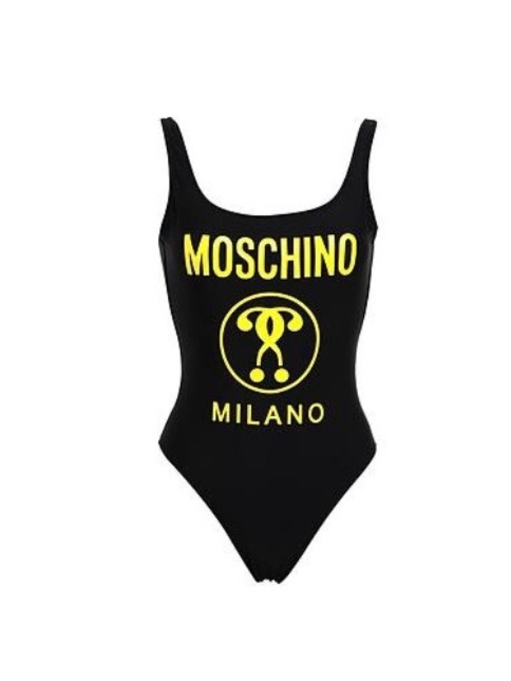 Moschino Black and yellow Logo Swim One-Piece